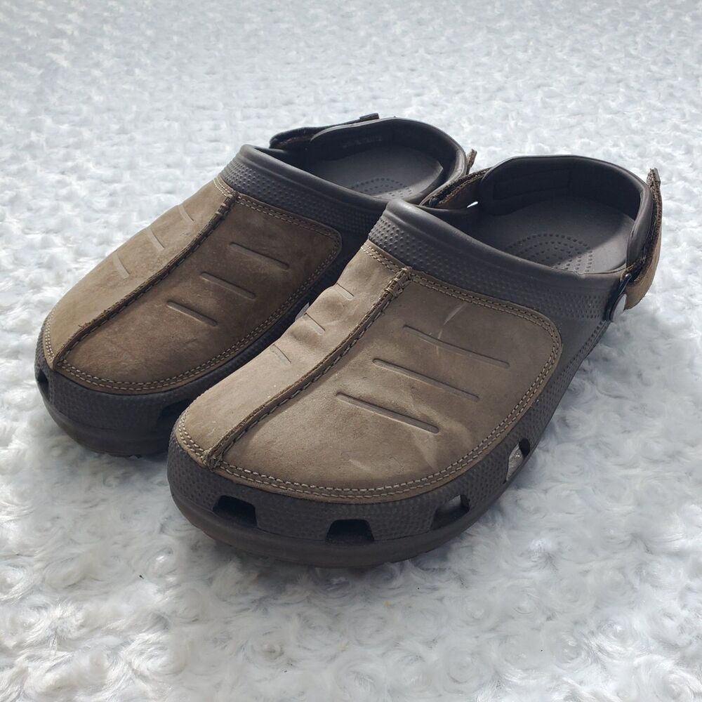 Crocs Yukon Men's Strap Clogs M 12 Brown Mules